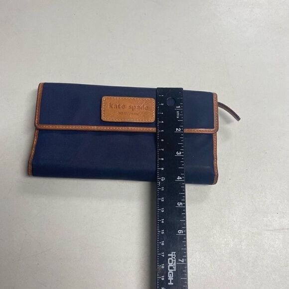 KATE SPADE Women’s Wallet P091 Blue Tan Yellow 4X7.5 With Checkbook Holder - Picture 7 of 15